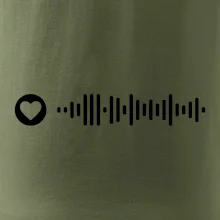 Zamilovaný Spotify kód na prsníku