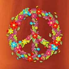 Peace symbol červené kvety