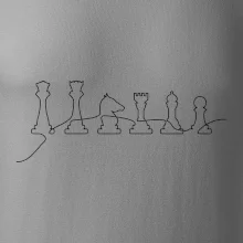 Šachové figúrky v rade - obrys