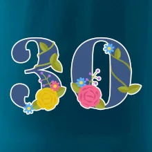 Kvetinové číslo kreslené - 30