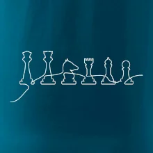 Šachové figúrky v rade - obrys