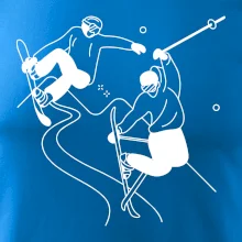 Lyžovanie - kreslené obrázok