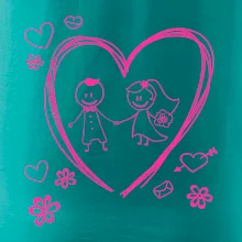 Svadba - kreslené srdce