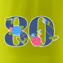 Kvetinové číslo kreslené - 80