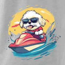 Lhasa Apso na vodnom skútri