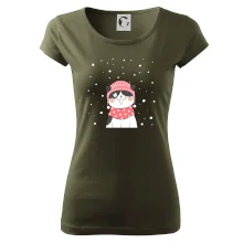 Mačka v zimnej čiapke