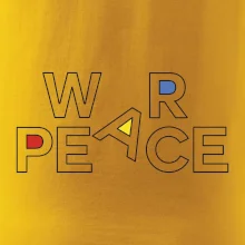War, peace - farebný nápis