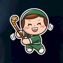 Ikona pozemný hokej holka