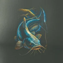 Obrázok sumec a kus stromu