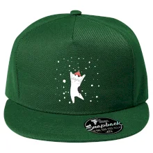 Veselá mačka v zimnej čiapke