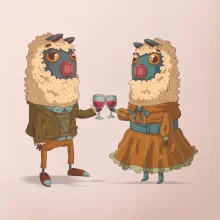 Alpaky s vínom pár