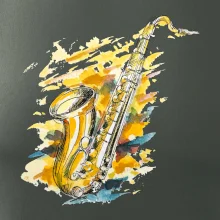 Saxofón maľovaný