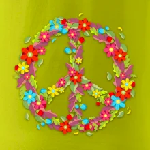 Peace symbol červené kvety