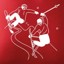 Lyžovanie - kreslené obrázok