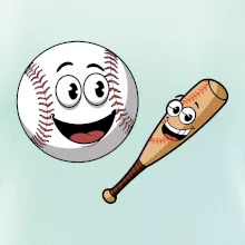 Parové tričko - baseballová raketa a loptička