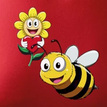 Parové tričko - Včela a kvetina