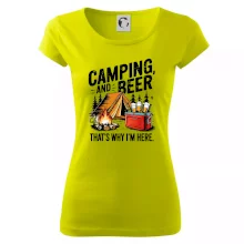 Černý nápis nápis Camping and beer