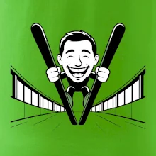 Vysmiatý kreslený skokan