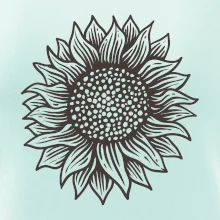 Slnečnica kreslená čiernobiela