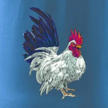 Kohút kreslený biely