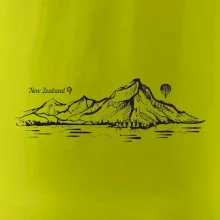 Nový Zéland nápis a hory Aoraki - Mount Cook