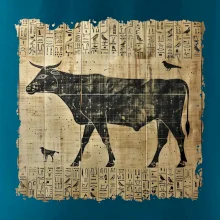 Egyptské hieroglyfy krava