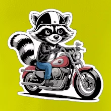 Mýval na motorke kreslený