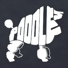 Pudel - nápis v tele