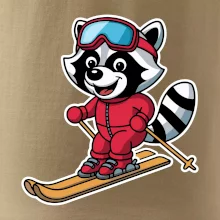 Mýval na lyžiach - kreslený