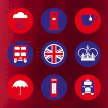 Anglicko symboly v kruhoch