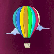 Teplovzdušný balón v oblakoch