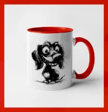 Čiernobiela karikatúra jazvečík