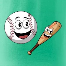 Parové tričko - baseballová raketa a loptička