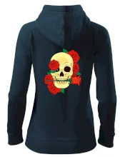 Lebka držiace ružu