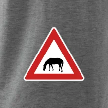 Dopravná značka - Pozor pasúci sa kôň