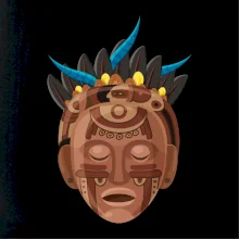 Mayová maska hnedá