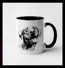 Čiernobiela karikatúra Labrador svetlý