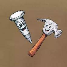 Parové tričko - Kladivo a klinec