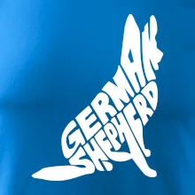 Nemecký ovčiak sediaci napis