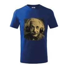 Albert Einstein so slúchadlami Albert Einstein so slúchadlami