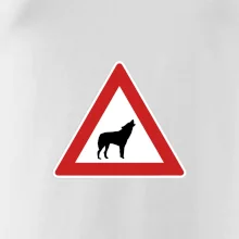 Dopravná značka - Pozor vlk Dopravná značka - Pozor vlk