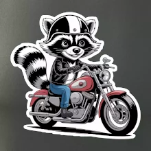 Mýval na motorke kreslený