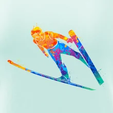 Skokan na lyžiach splash