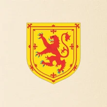 Škótsky lev na hrudi