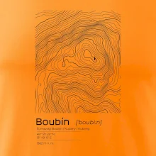 Boubín - vrstevnice v obdĺžniku