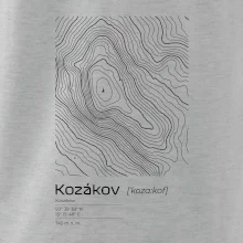 Kozákov - vrstevnice v obdĺžniku