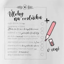 Tričko na rozlúčku s úlohami pre nevestu - lineárne