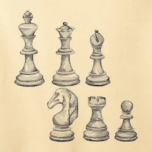 Šachové figúrky kreslené