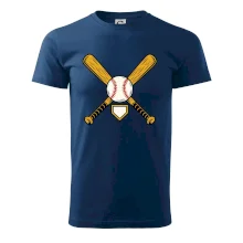 Zkřížené baseballové pálky a míček