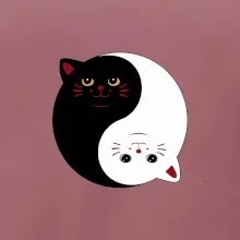 Mačky jin jang farebné